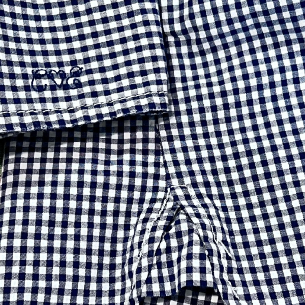 Current Elliott Gingham Pattern Navy Button Up Dr… - image 7